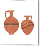 Minimal Abstract Greek Vase 20 - Oinochoe - Terracotta Series - Modern, Contemporary Print - Sienna Canvas Print