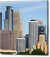 Minneapolis, Minnesota Urban Skyline Canvas Print