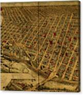 Minneapolis Minnesota Vintage City Street Map 1891 Canvas Print