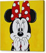 Minnie Mouse Yellow Canvas Print