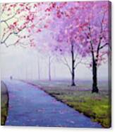 Misty Blossom Trees Canvas Print
