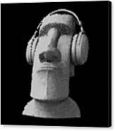 Moai Wearing Headphones Canvas Print