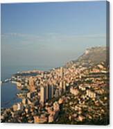 Monaco Cityscape, Elevated View Canvas Print