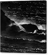 Monochrome Cornish Waves Canvas Print
