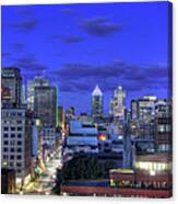 Montreal Downtown At Dawn Canvas Print