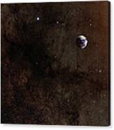 Moon And Earth Canvas Print