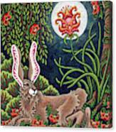 Moon Gazing Hare 2 Canvas Print