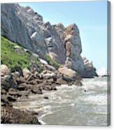 Morro Rock And Ocean Canvas Print