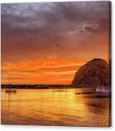 Morro Rock Sunset Canvas Print
