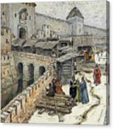 Moscow In The 17th Century. Bookshops Canvas Print