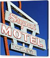 Motel Sign In Midwest, United States Of Canvas Print