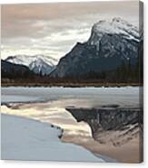 Mount Rundle Reflected In Vermillion Canvas Print