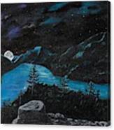 Mountain Lake Night Canvas Print