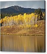 Muddy Pass Ake And Aspen Trees, Colorado Canvas Print