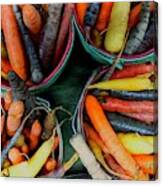 Multi Colored Carrots In Baskets Canvas Print