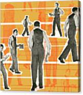 Multiple Businessmen Walking Canvas Print