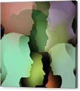 Multiple Overlapping Profiles Of Young Canvas Print