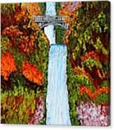 Multnomah Falls Water Bridge Of Autumn #2 Canvas Print