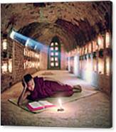 Myanmar, Buddhist Monk Inside Canvas Print