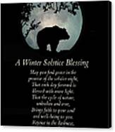 Native American Inspired Winter Solstice Blessings With Bear Canvas Print