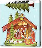 Nativity With Floating Tree Canvas Print