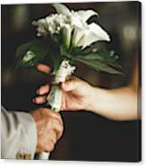 Natural Bridal Bouquet For The Wedding. Canvas Print