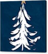 Navy And White Christmas Tree 1- Art By Linda Woods Canvas Print