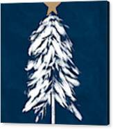 Navy And White Christmas Tree 2- Art By Linda Woods Canvas Print