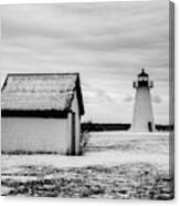 Neds Point Lighthouse Mattapoisett Ma Bw Canvas Print
