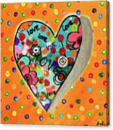 Neon Hearts Of Love Iv Canvas Print