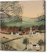 New England Fall Village Canvas Print