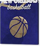 New Orleans Basketball College Retro Vintage Poster University Series Canvas Print