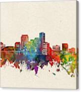 New Orleans Skyline Watercolor Canvas Print