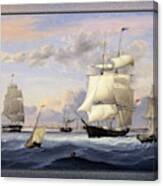 New York Harbor By Fitz Henry Lane Canvas Print