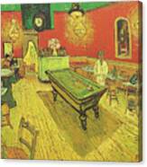 Night Cafe With Pool Table Canvas Print