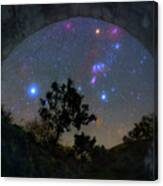 Night Sky Viewed From The Entrance Of A Castle Canvas Print