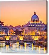 Night View At St Peters Cathedral Canvas Print