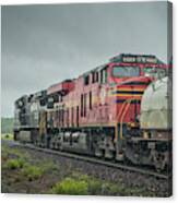 Norfolk Southern Heritage Unit 8114 Trails Behind Ns 9318, On 60a, As It Heads Toward Huntingburg In Canvas Print