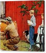 Norman Rockwell Visits A County Agent Canvas Print