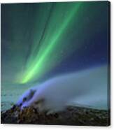 Northern Light And Hot Spring Canvas Print
