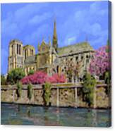 Notre Dame In Primavera Canvas Print