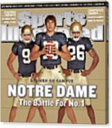 Notre Dame Qb Brady Quinn, Travis Thomas, And Tom Zbikowski Sports Illustrated Cover Canvas Print