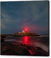 Nubble At Night Canvas Print