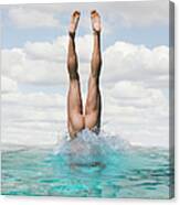 Nude Man Diving Canvas Print