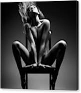 Nude Woman Sitting On Chair Canvas Print