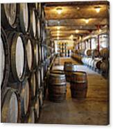 Oak Barrels In A Winery Canvas Print
