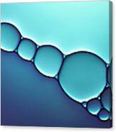 Oil & Water - Abstract Blue Macro Canvas Print