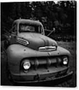 Old Ford V8 Truck Under The Moonlight In Vermont Canvas Print