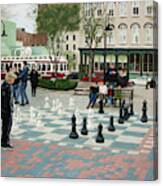 Old Galveston Square Canvas Print