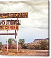 Old Motel Sign On Route 66 Usa Canvas Print